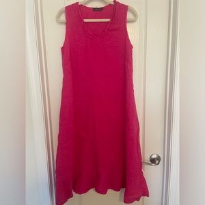 Francesca Bettini Women’s Linen Pink Sleeveless Dress